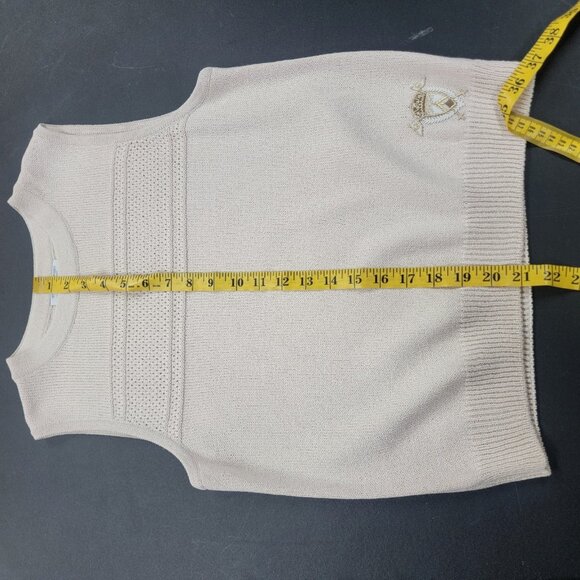 Vintage St. John Sport Sweater Vest Beige Med Preppy Golf Closet Staple Classic - Picture 7 of 7